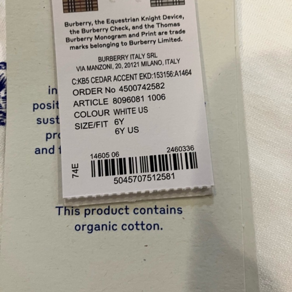 NWT - Burberry Kids Tee - Picture 6 of 7
